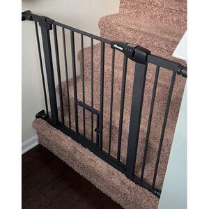 New Dog Gate Extra Wide Tall Durable Pet Gate Easy Walk Thru Dog Fence Gate
